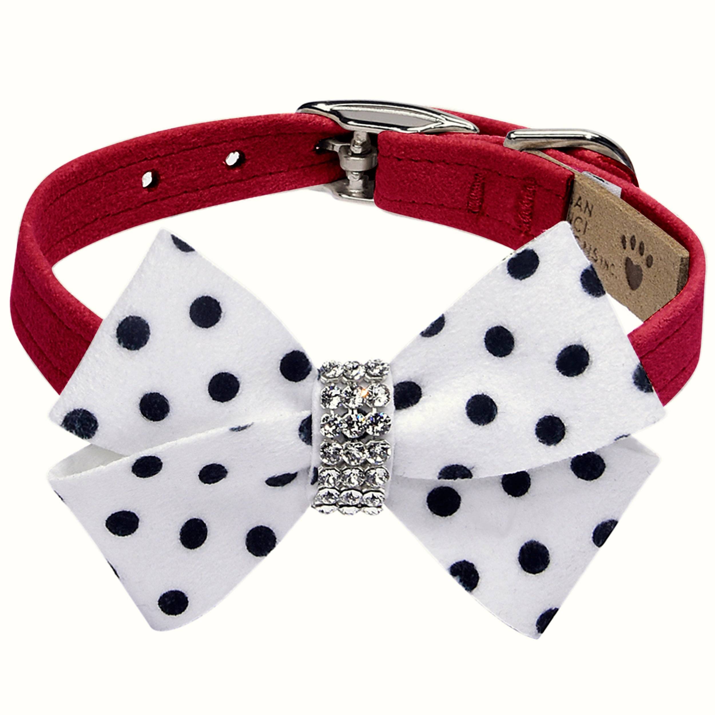 Polka Dot Nouveau Bow Collar Red