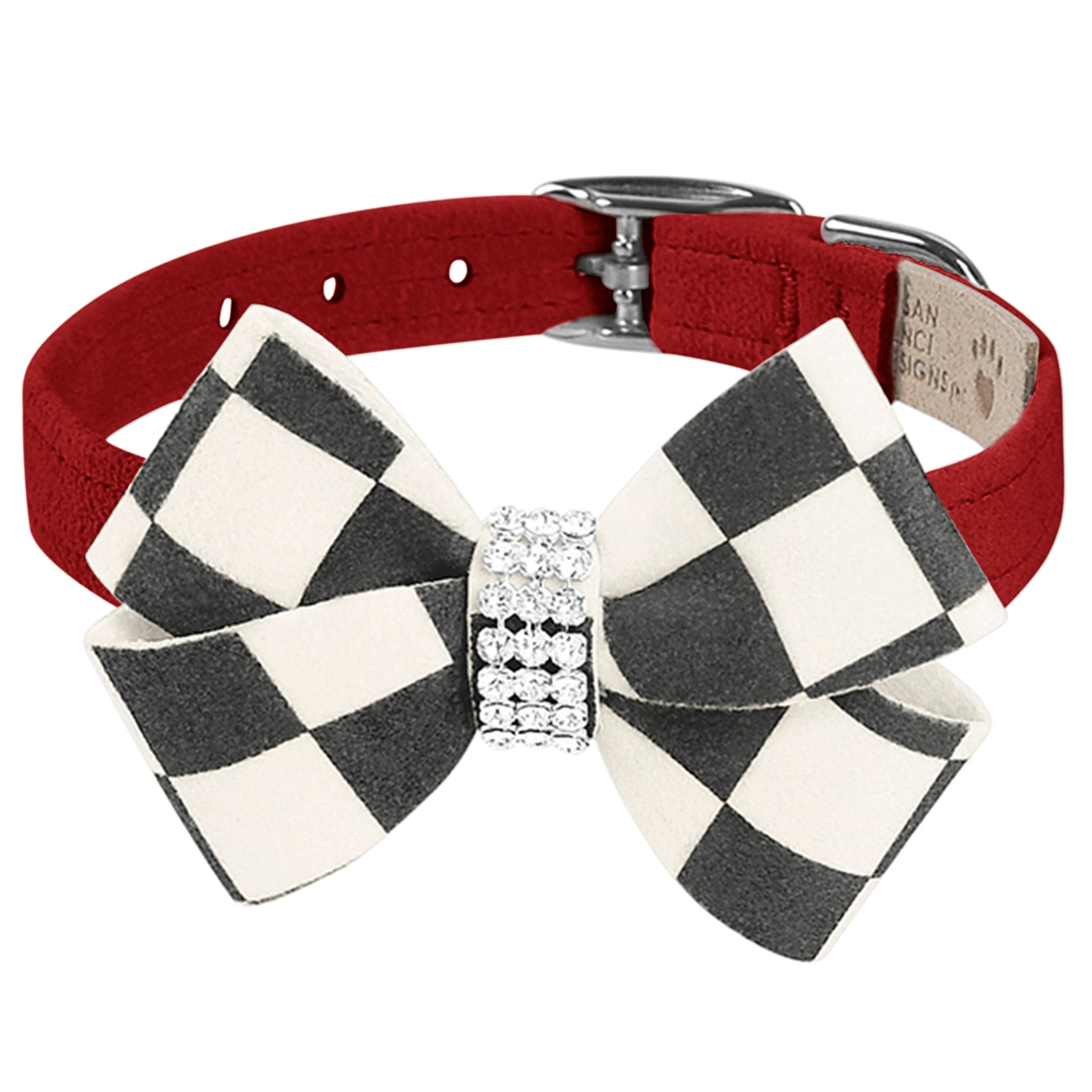 Windsor Check Nouveau Bow Collar Red