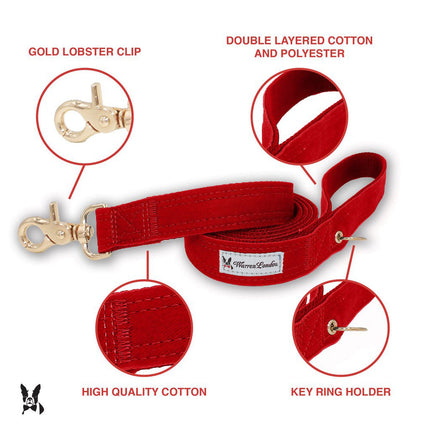 Red Fabric Dog Collars & Leashes by Warren London