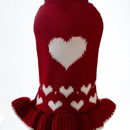 Red Heart Sweater Dress