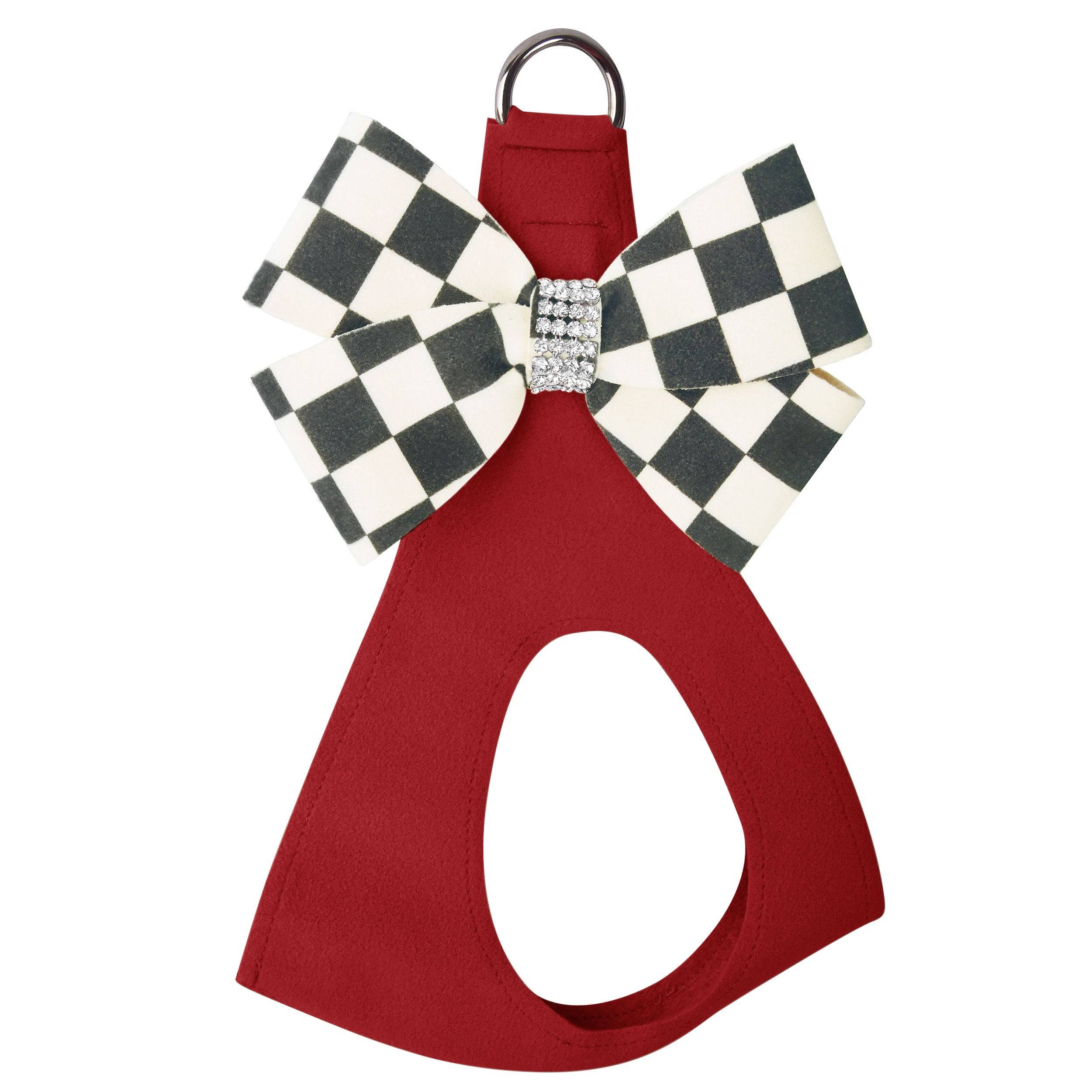 Windsor Check Nouveau Bow Step In Harness- Classic Neutrals Red