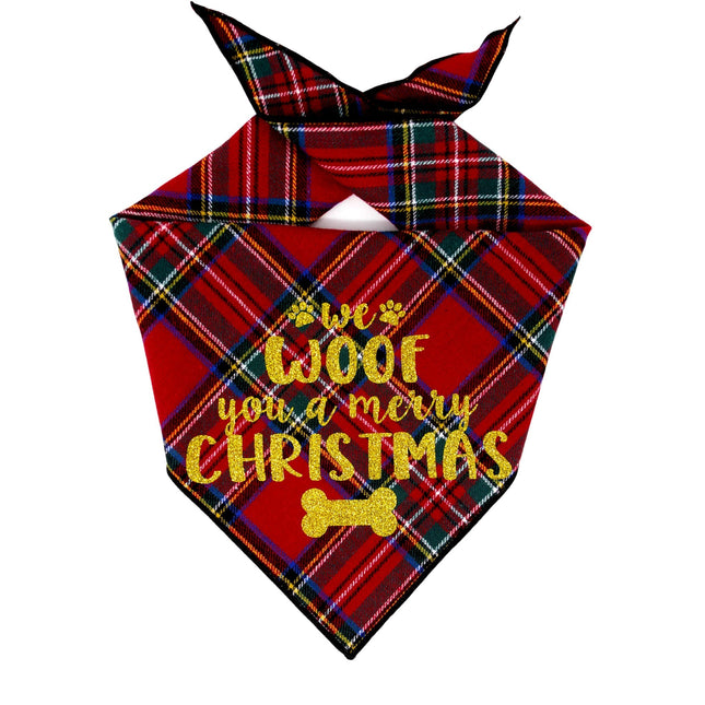 Red Tartan Christmas Dog Bandana