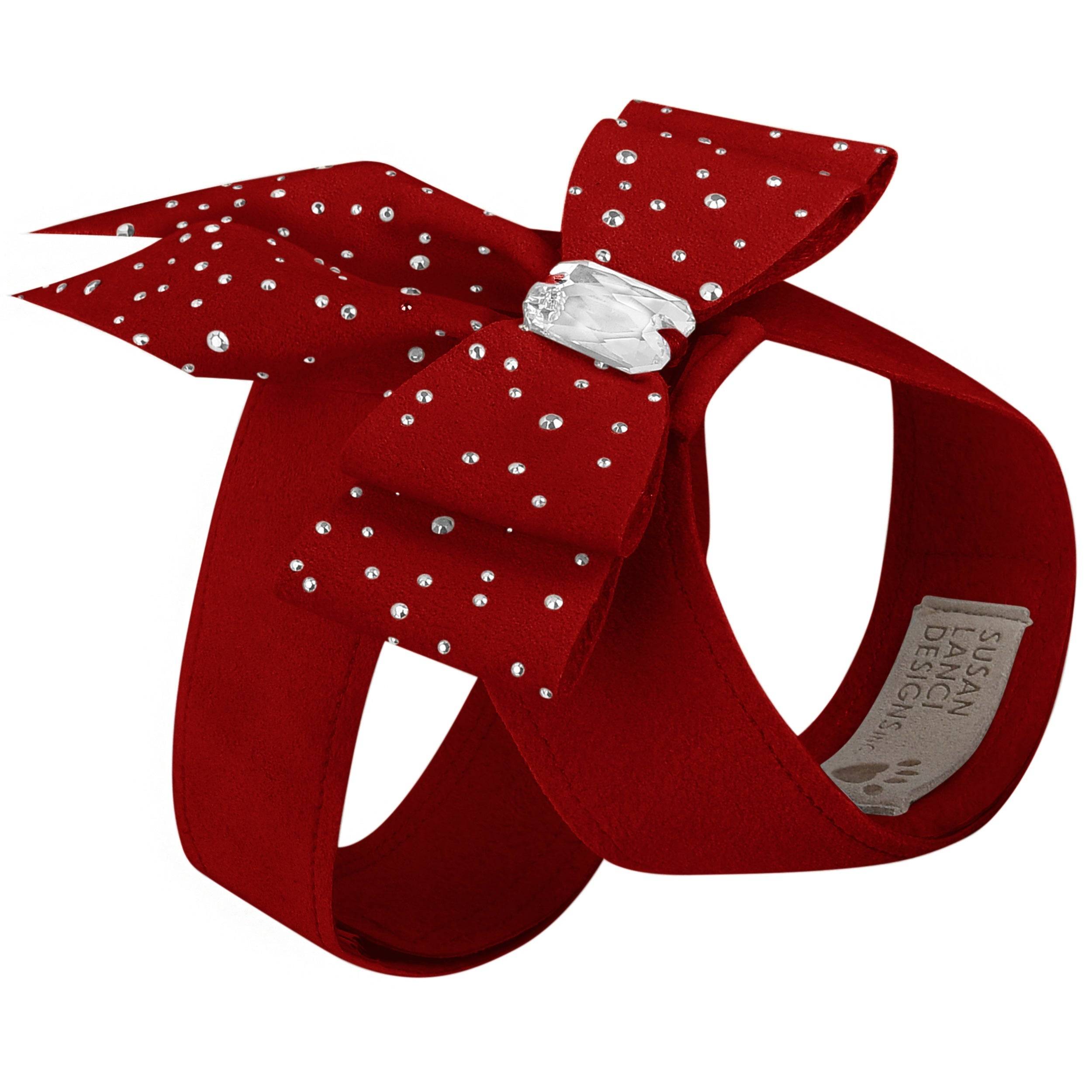 Silver Stardust Double Tail Bow Tinkie Harness Red