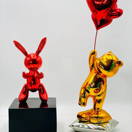 Red Balloon Rabbit Statue