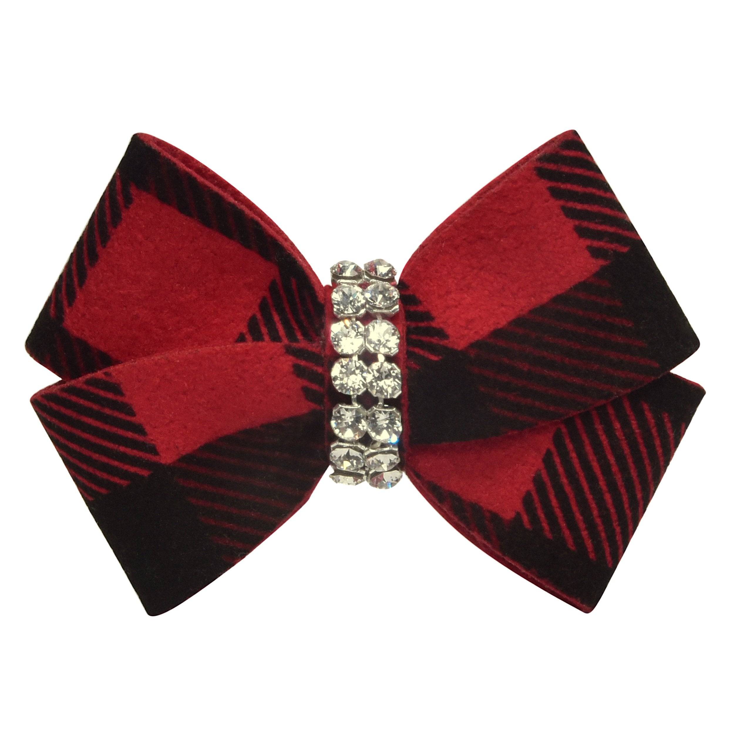 Gingham Nouveau Bow Hair Bow Red Gingham