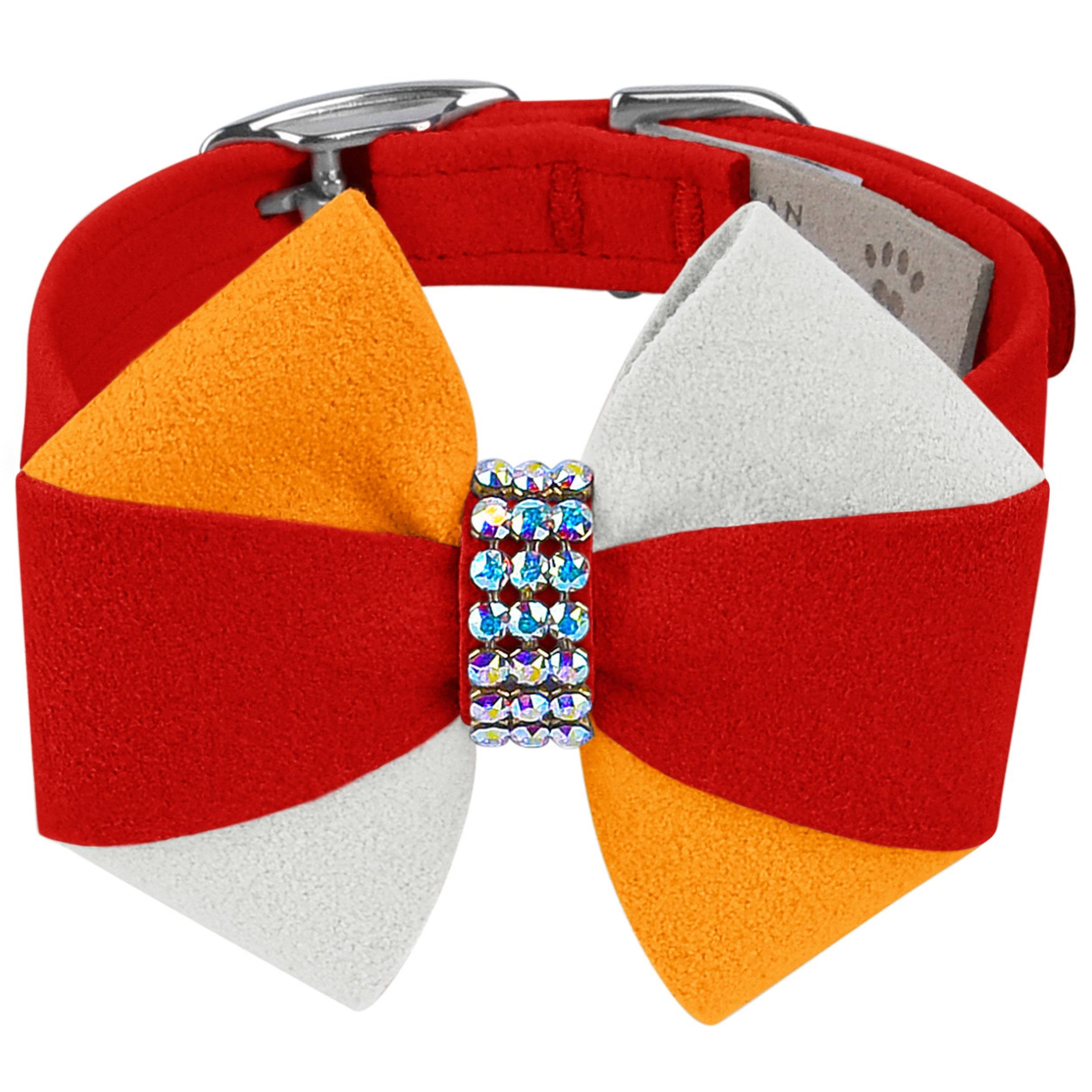 Game Day Glam Red Pepper Pinwheel Bow Collar Red Pepper