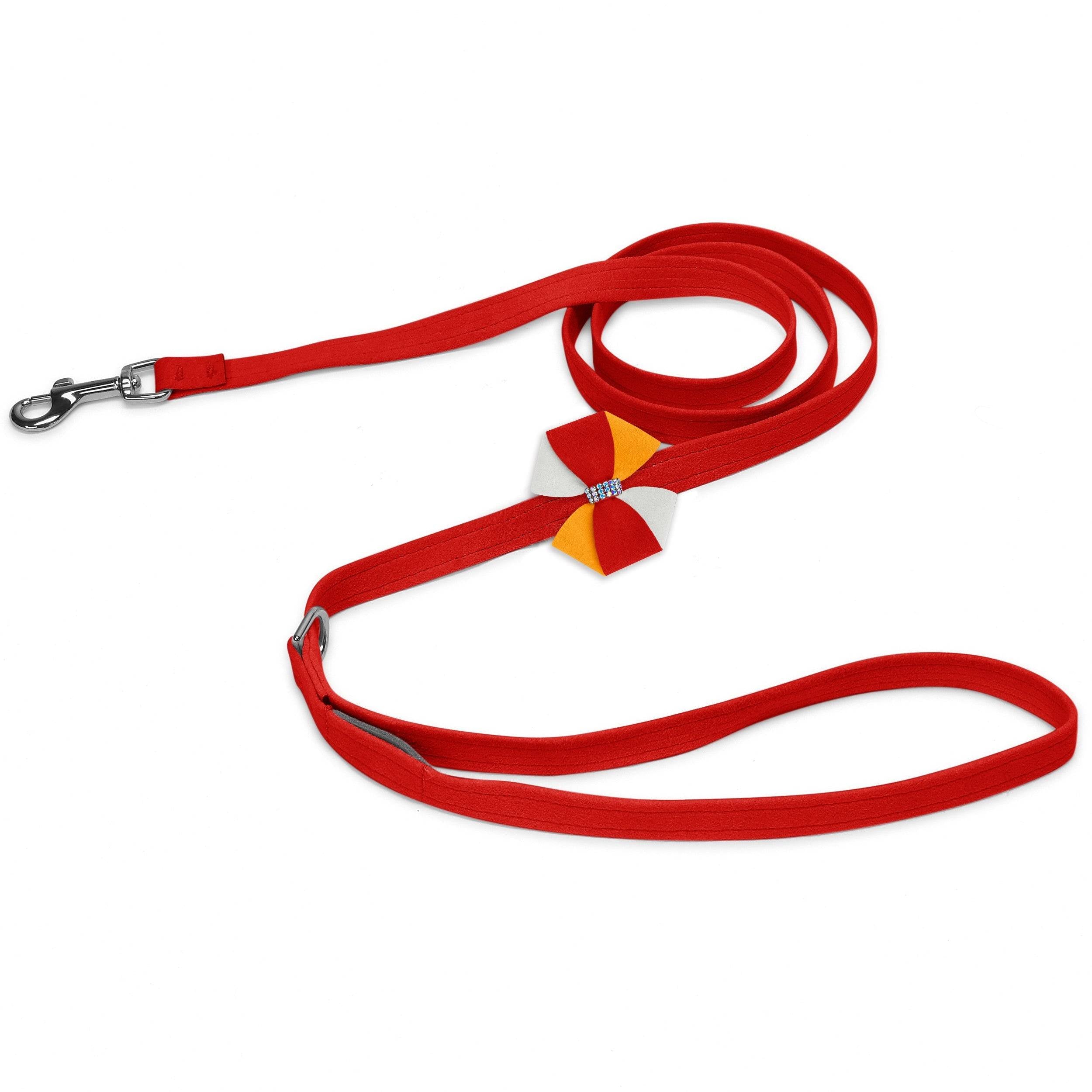 Game Day Glam Red Pepper Pinwheel Bow Leash Red Pepper