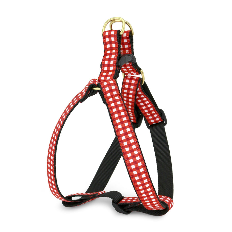 Red Gingham Dog Harness