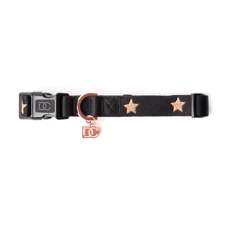 Pet Collar With Charm - Embroidered Rockstar