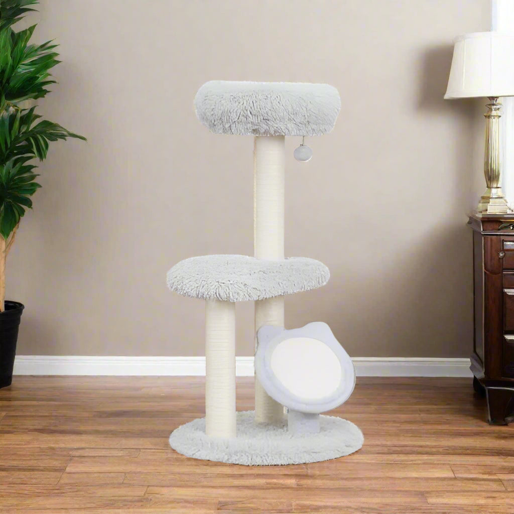 Rockview 3-level Shag Fur Cat Tree