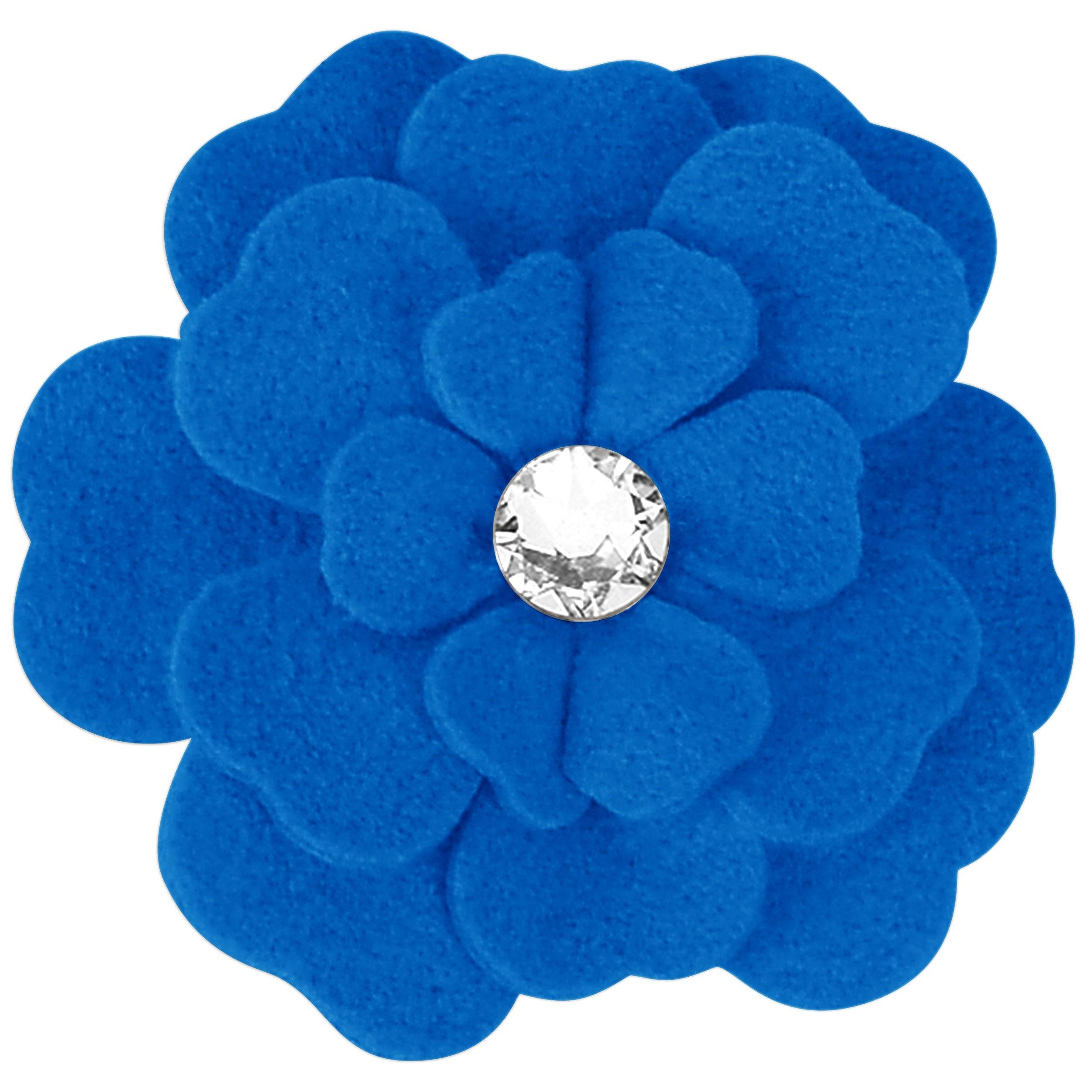 3 Layer Tinkie's Garden Flower Hair Bow 1 Royal Blue