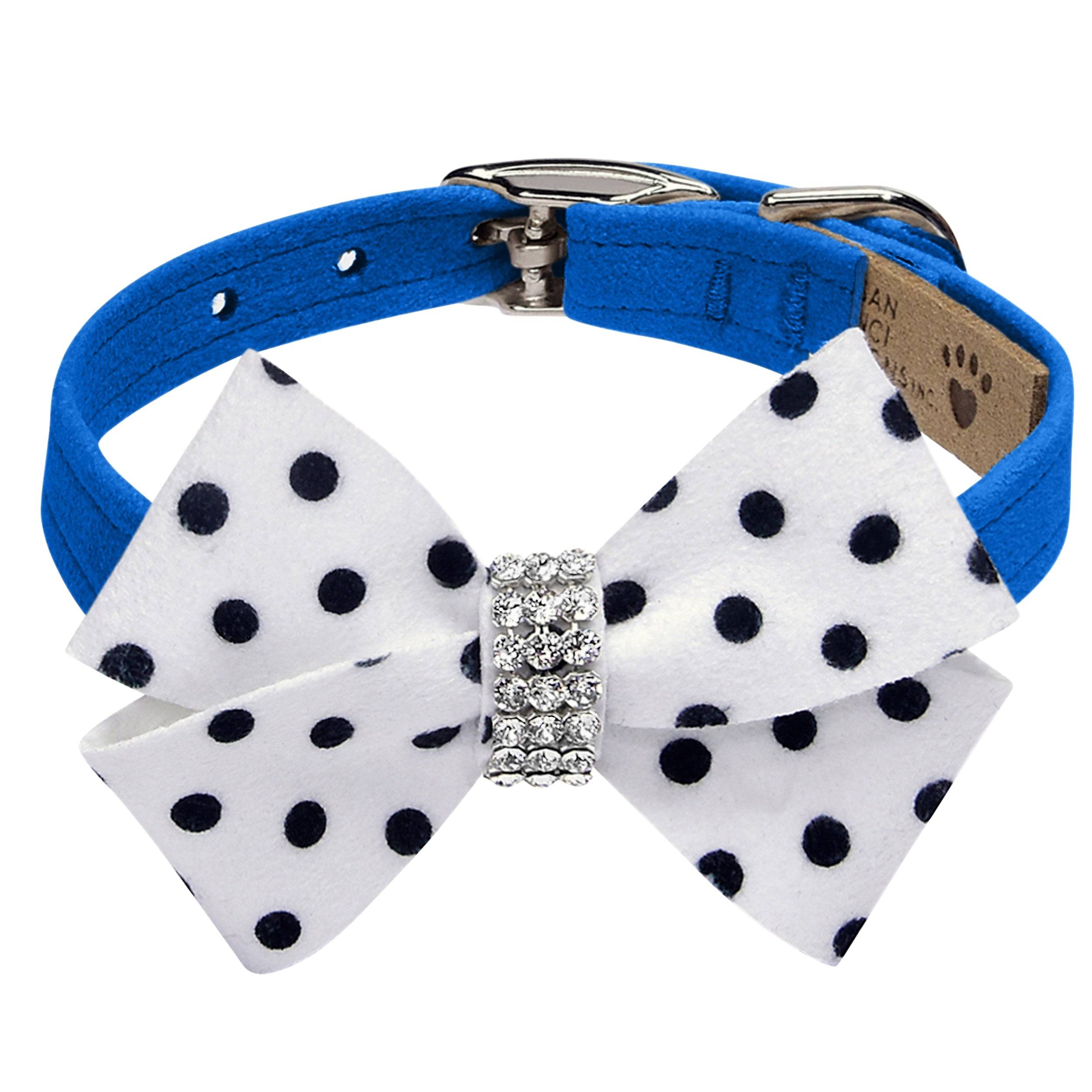 Polka Dot Nouveau Bow Collar Royal Blue