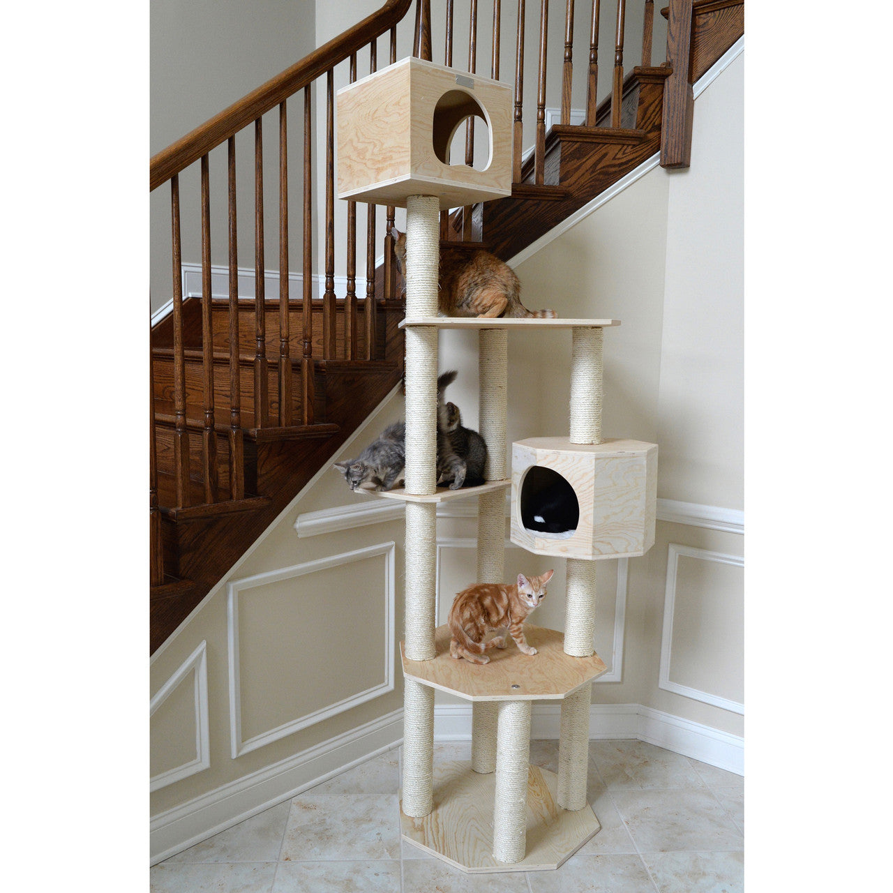 Premium Pinus Sylvestris Wood Cat Tree S8502