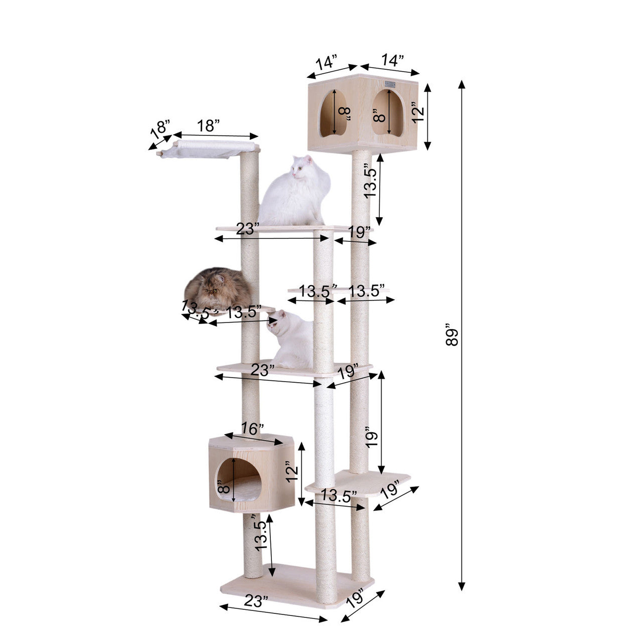 Premium Pinus Sylvestris Wood Cat Tree S8902