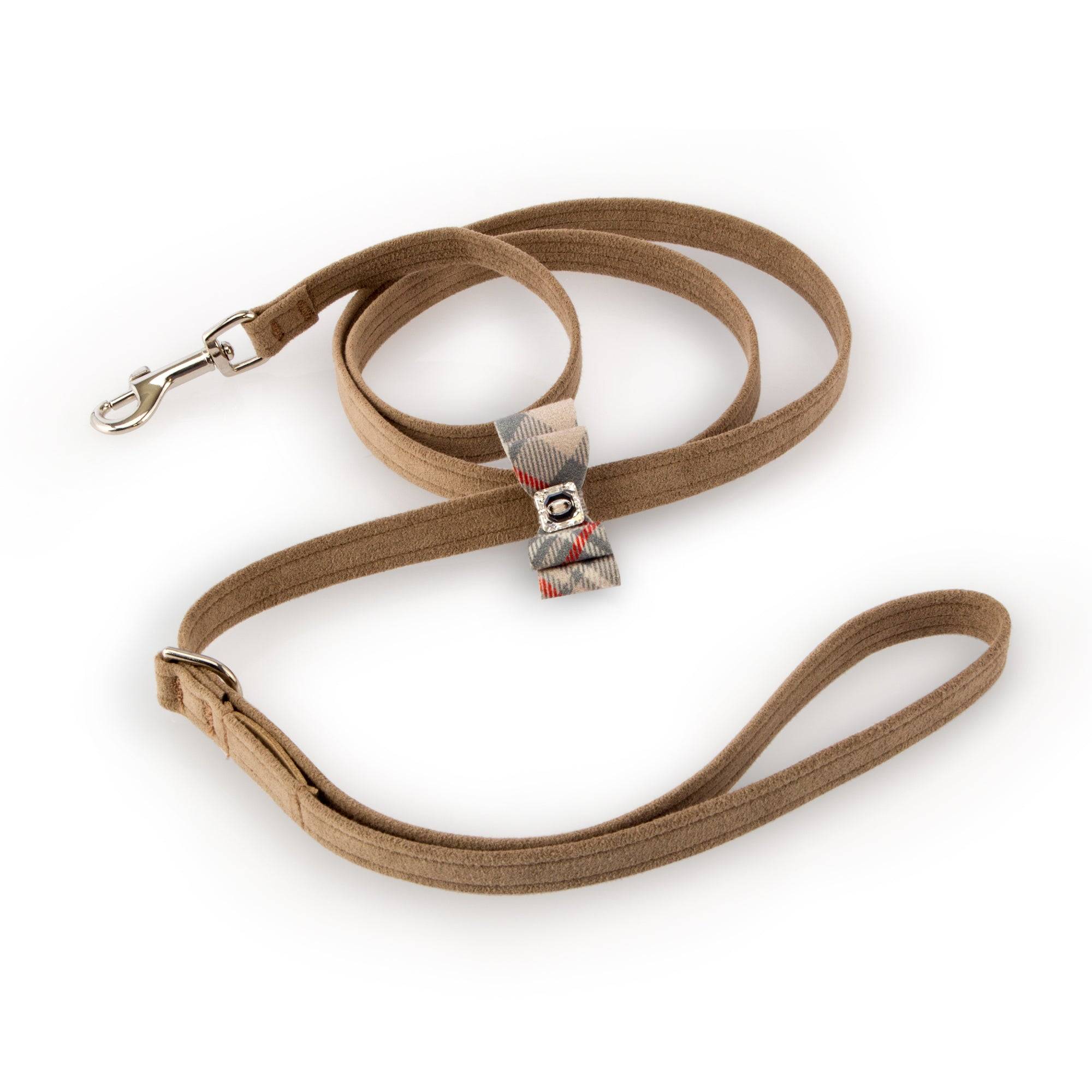 Scotty Doe Plaid Big Bow Leash Fawn