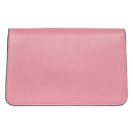 Soft Pink Leather Clutch With Custom Swarovski Stone