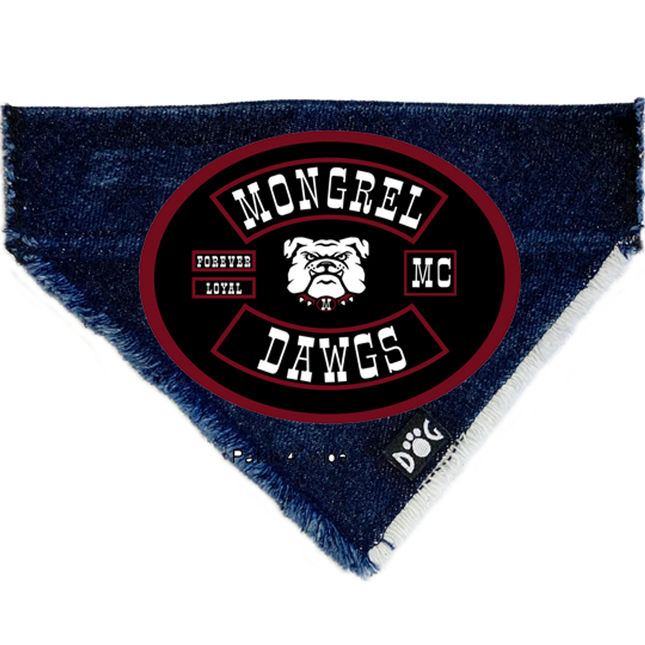 Mongrel Dawgs MC Logo Denim Bandanna