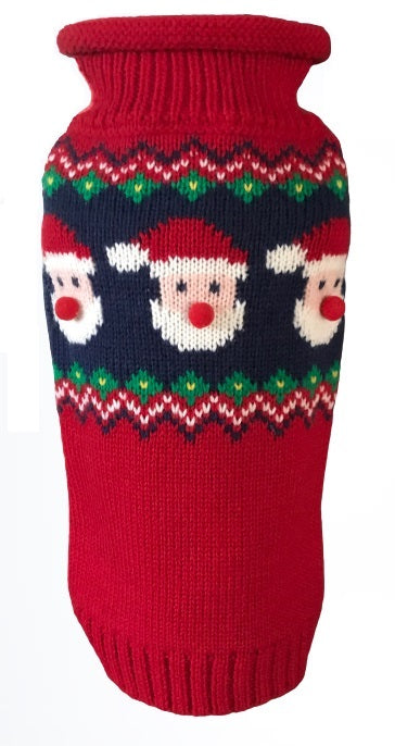 Santa Faces Fair Isle Sweater - NEW