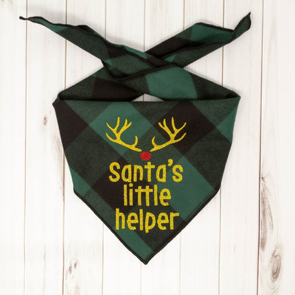 Santa's Little Helper Christmas Dog Bandana