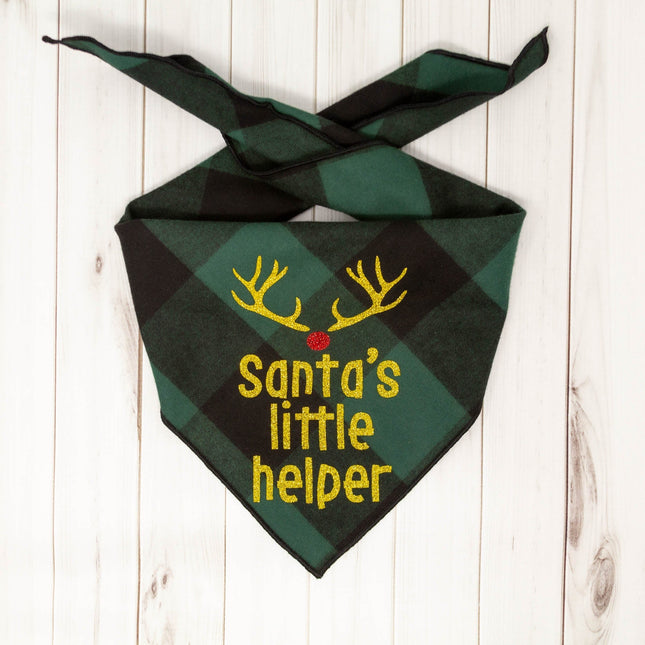 Santa's Little Helper Christmas Dog Bandana