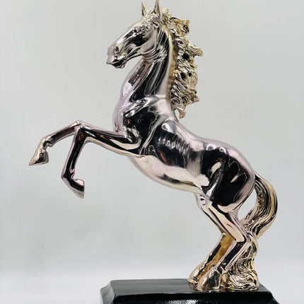 Silver & Lilac Horse Statue