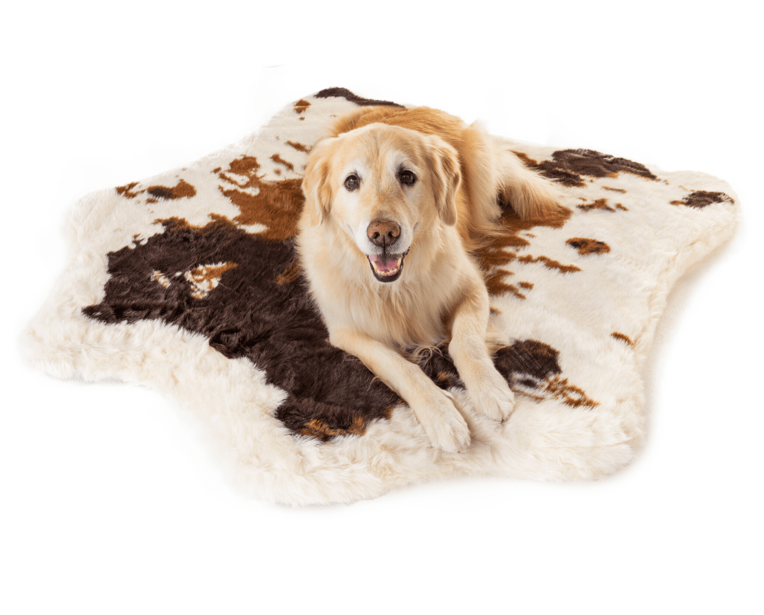 PupRug Animal Print Memory Foam Dog Bed - Brown Faux Cowhide