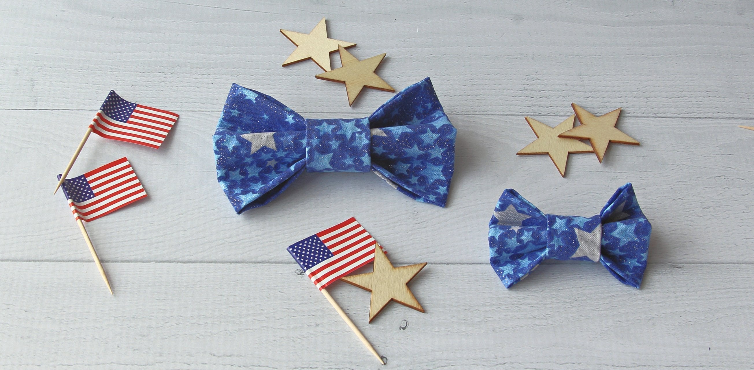 Sparkle Star Dog Bow Tie for small to large Doggie's