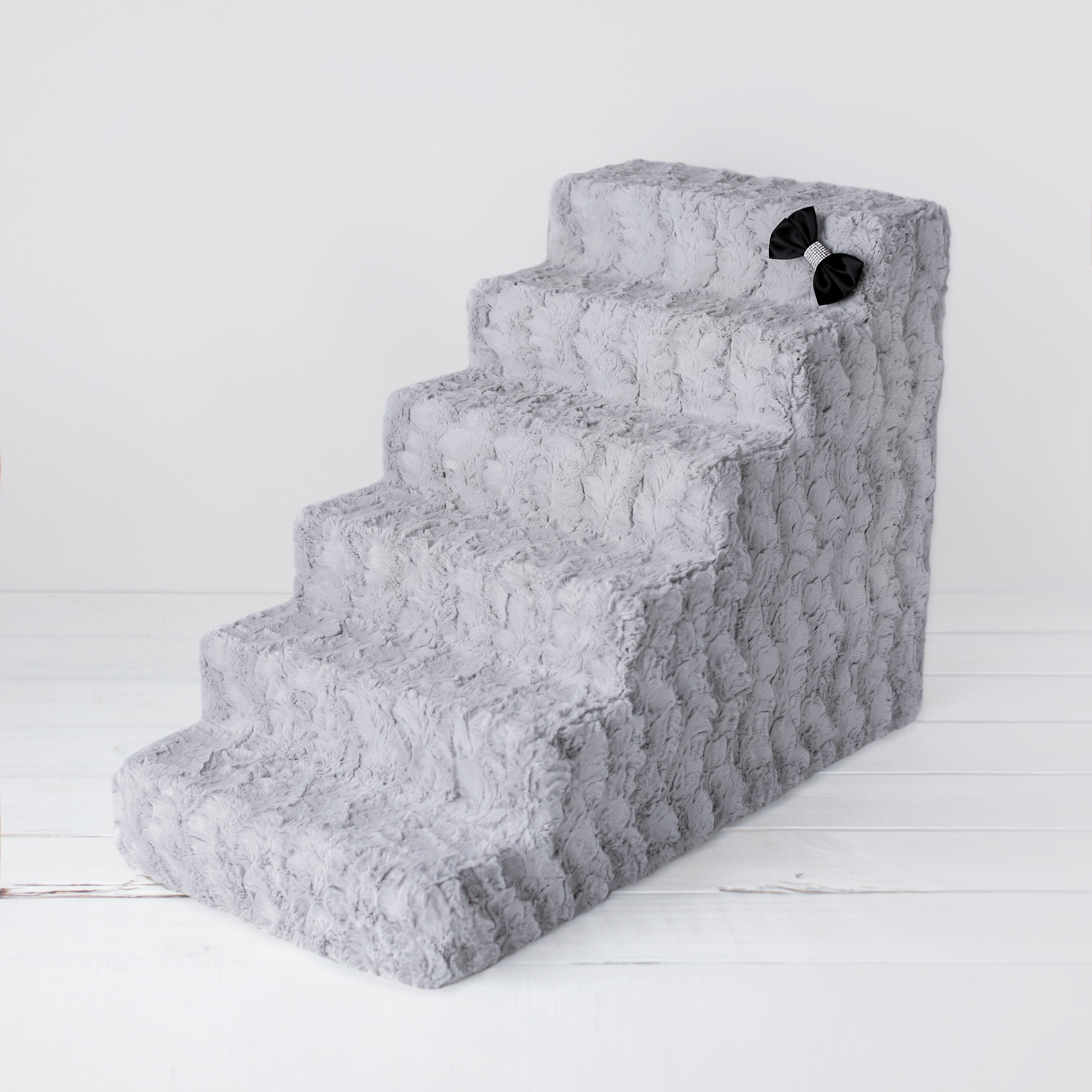 Stairs & Steps: Collection of Pet Stairs & Steps-Luxury Pet Stairs 6-Step Dove Grey