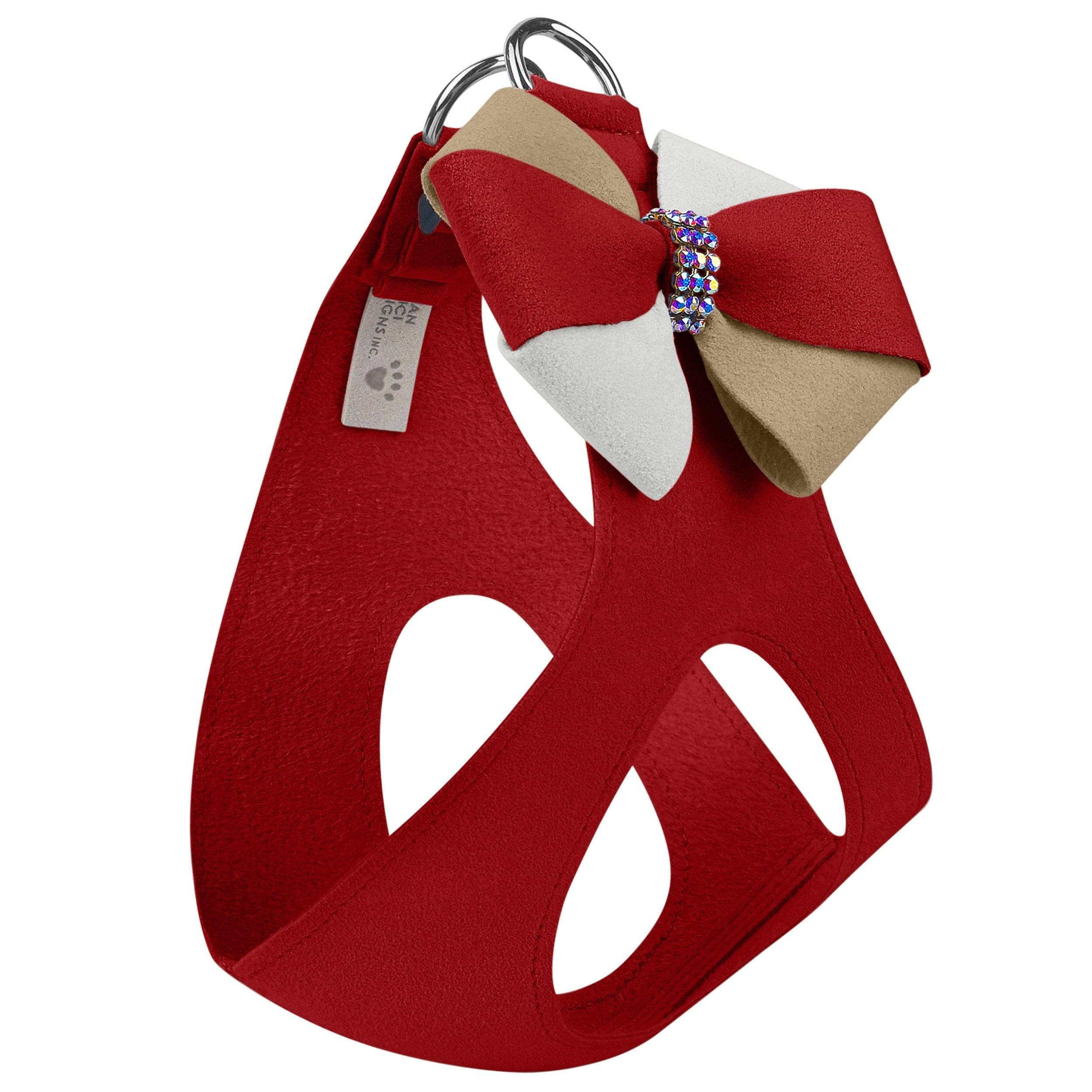 Game Day Glam Red & Sahara Pinwheel Bow Step In Harness