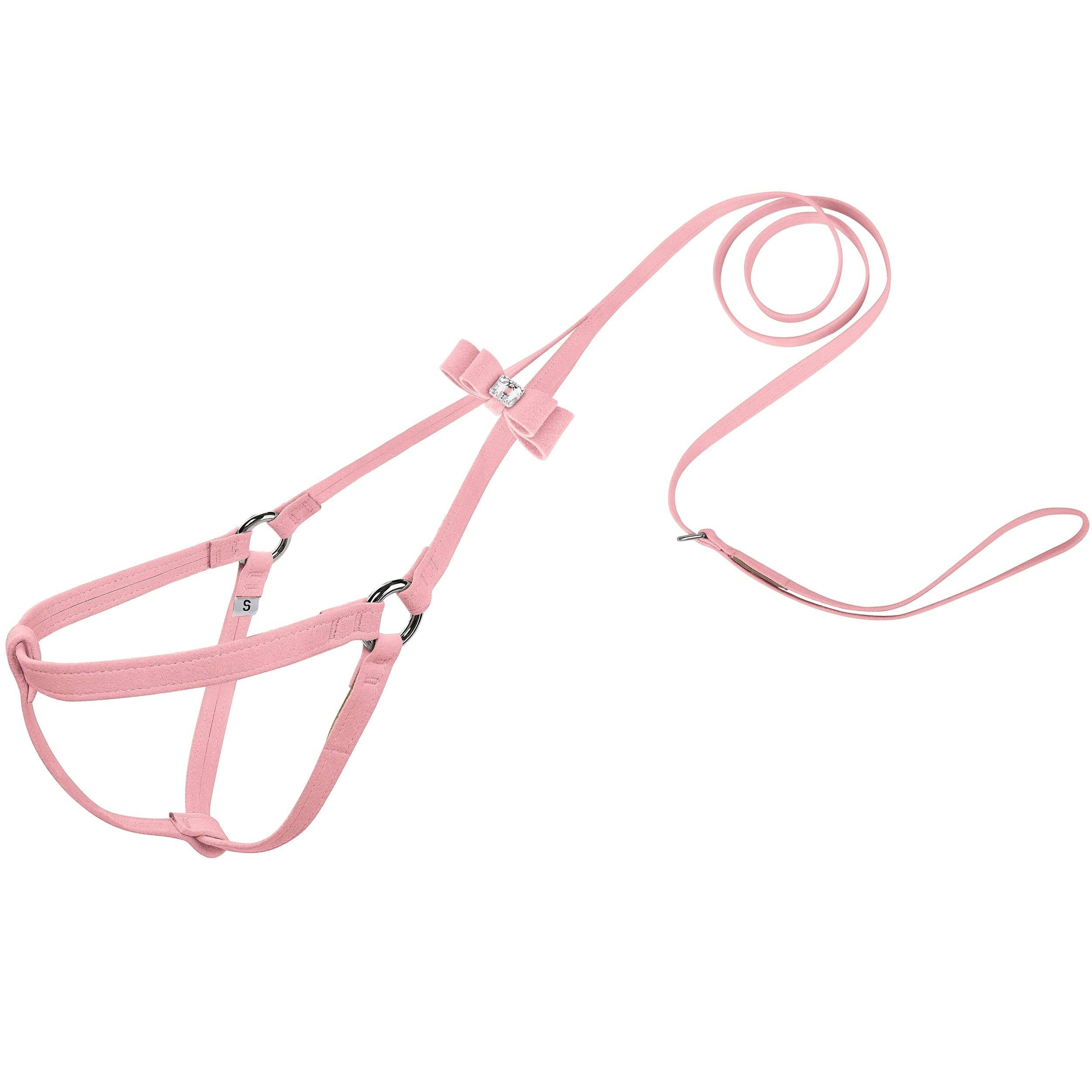 Big Bow Step N Go Leash Harness Puppy Pink