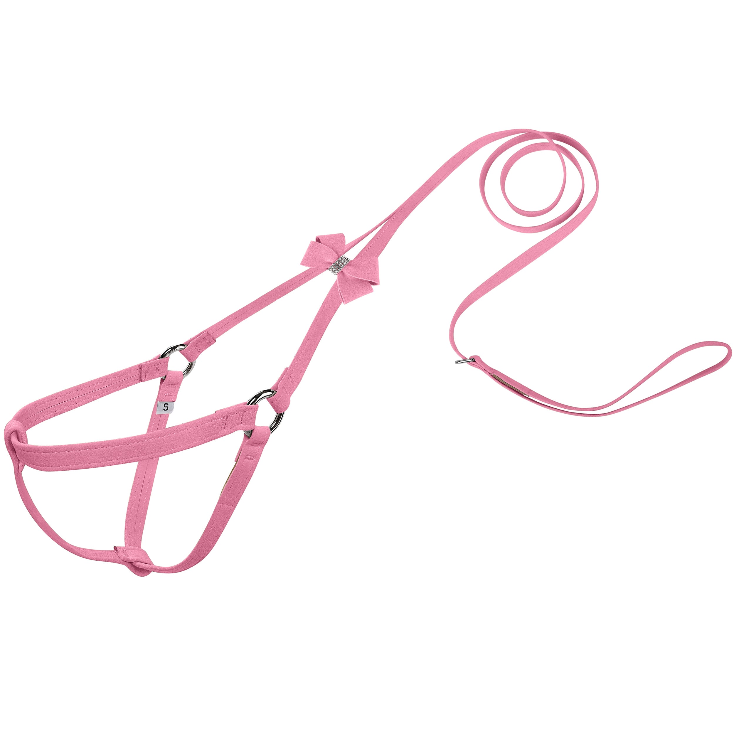 Nouveau Bow Step N go Leash Harness Perfect Pink