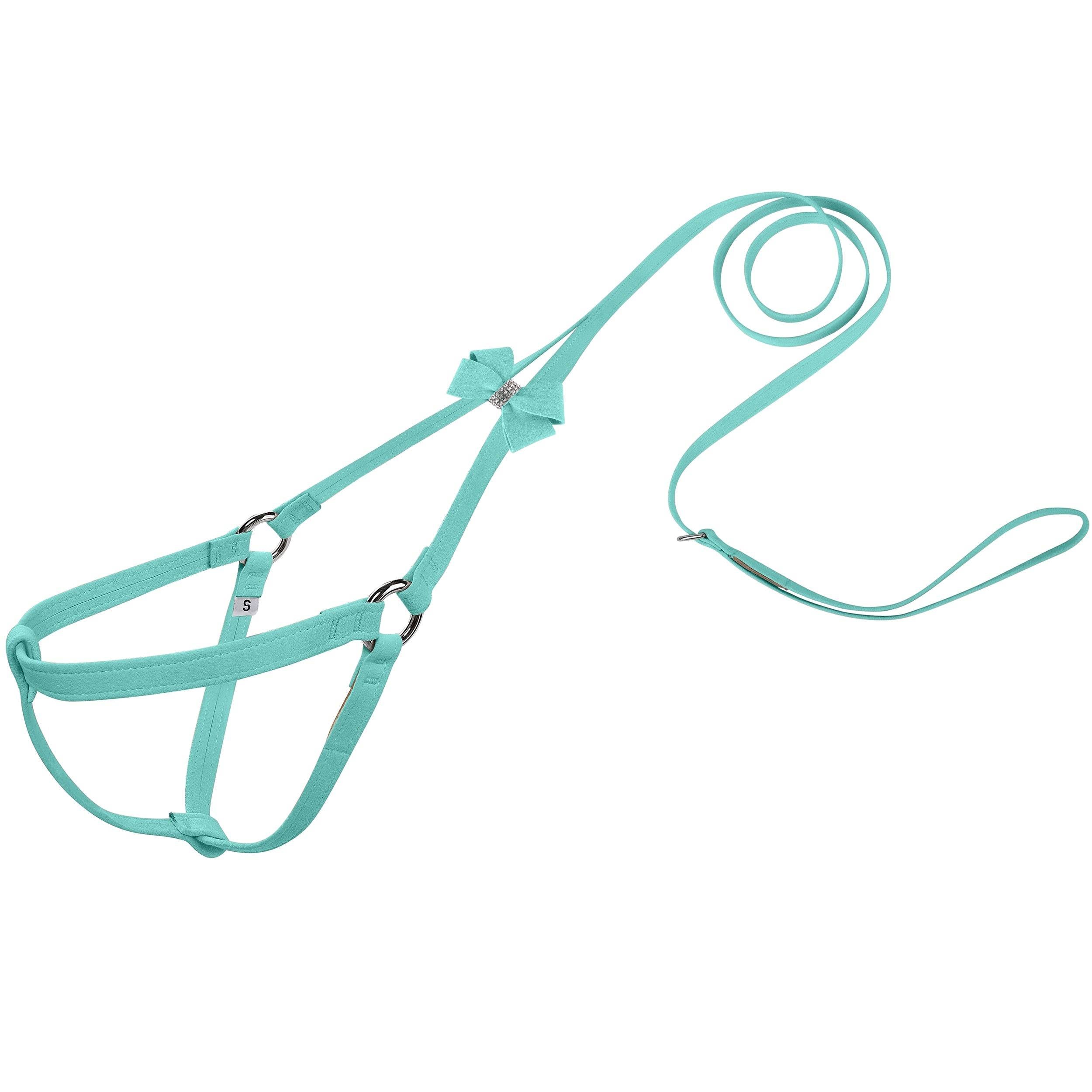 Nouveau Bow Step N go Leash Harness Tiffi Blue