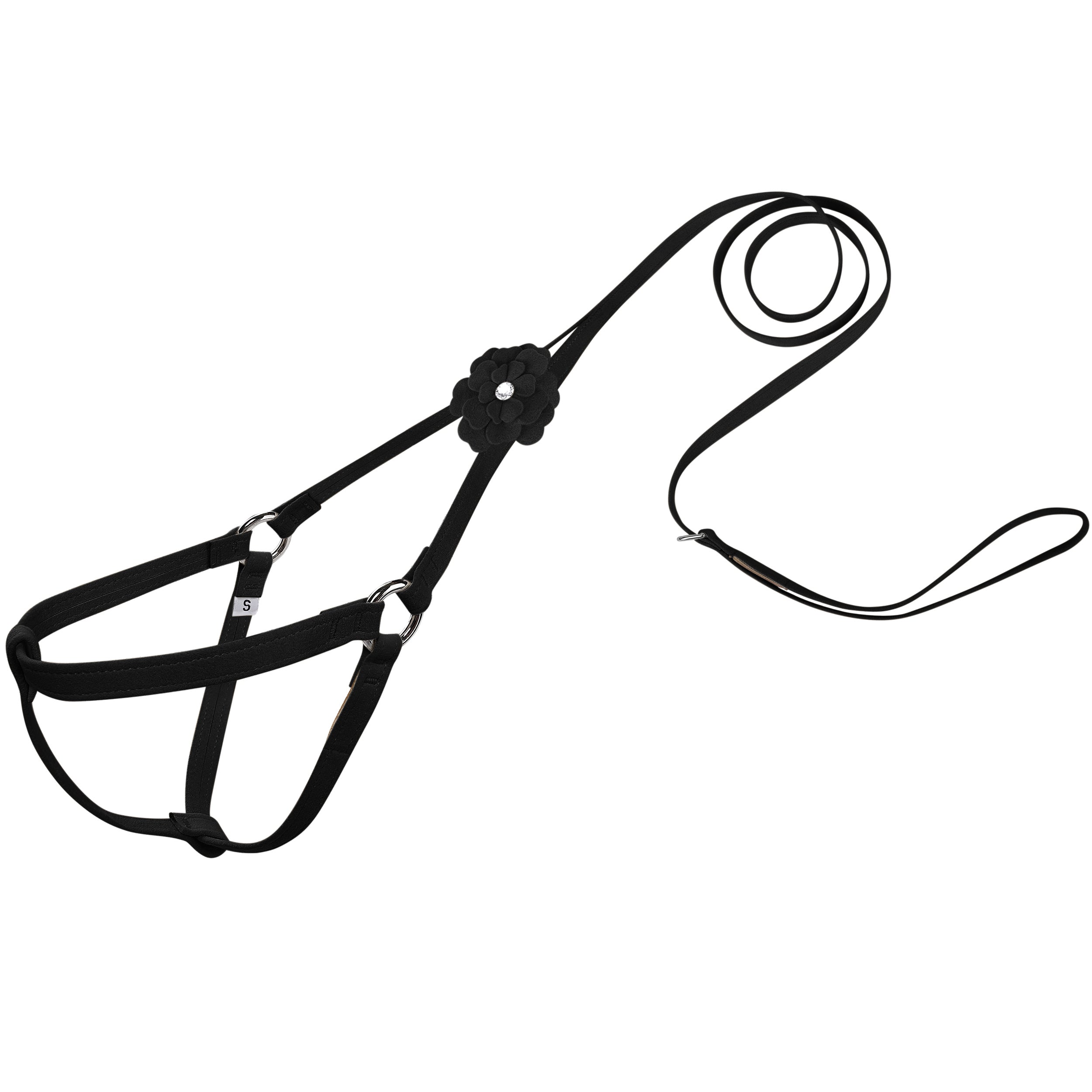 Tinkies Garden Step N Go Leash Harness Black