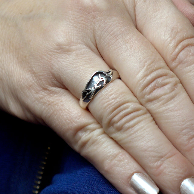 Sterling Silver Border Collie Ring