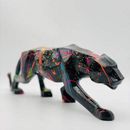 Street Art Cubic Panther Statue