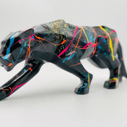 Street Art Cubic Panther Statue