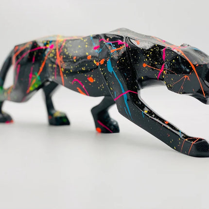 Street Art Cubic Panther Statue