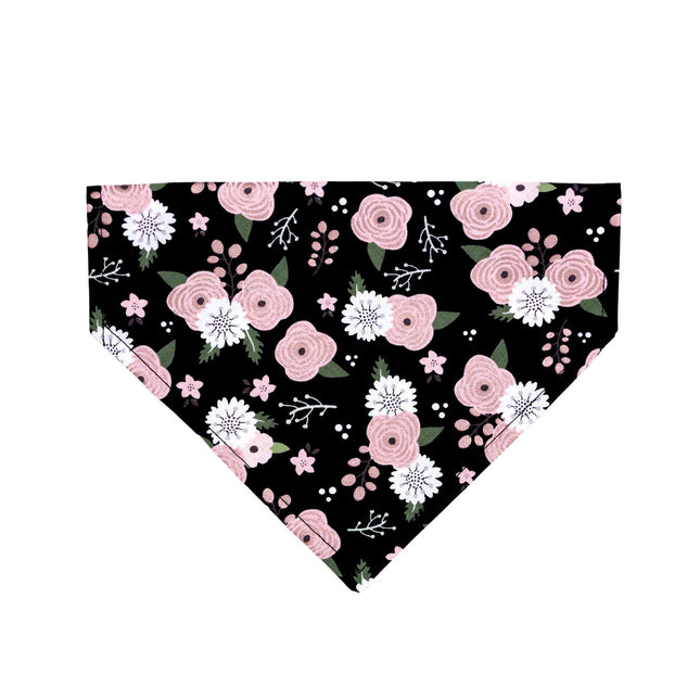 Sweet Rose on Black Dog Bandana