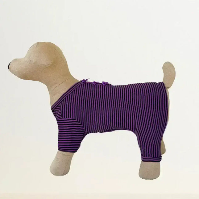 Sweet Dreams Dog Pajamas-Striped Purple