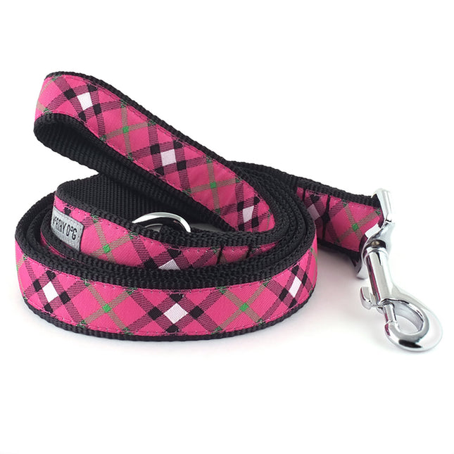 Bias Plaid Hot Pink Collar & Lead Collection