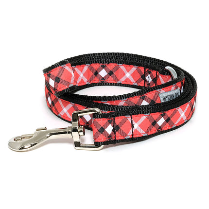 Bias Plaid Red Collar & Lead Collection