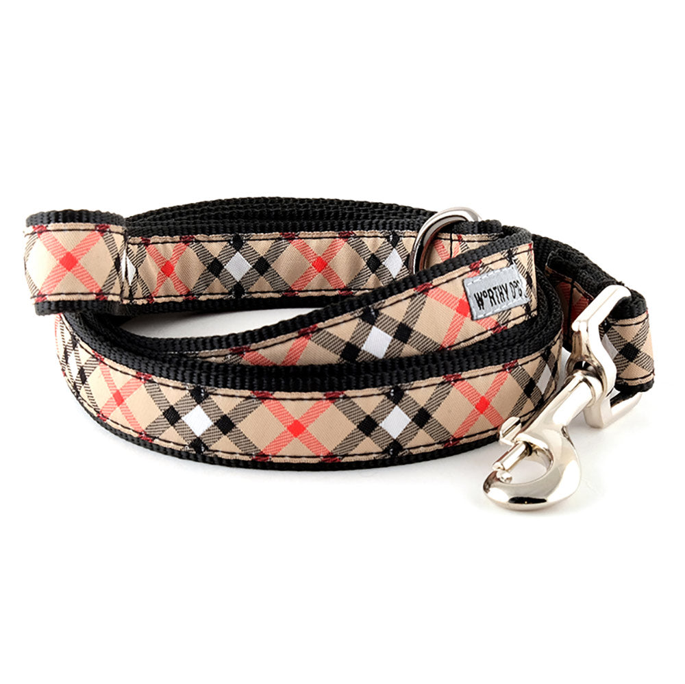 Bias Plaid Tan Collar & Lead Collection