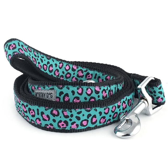 Cheetah Teal Collar & Lead Collection