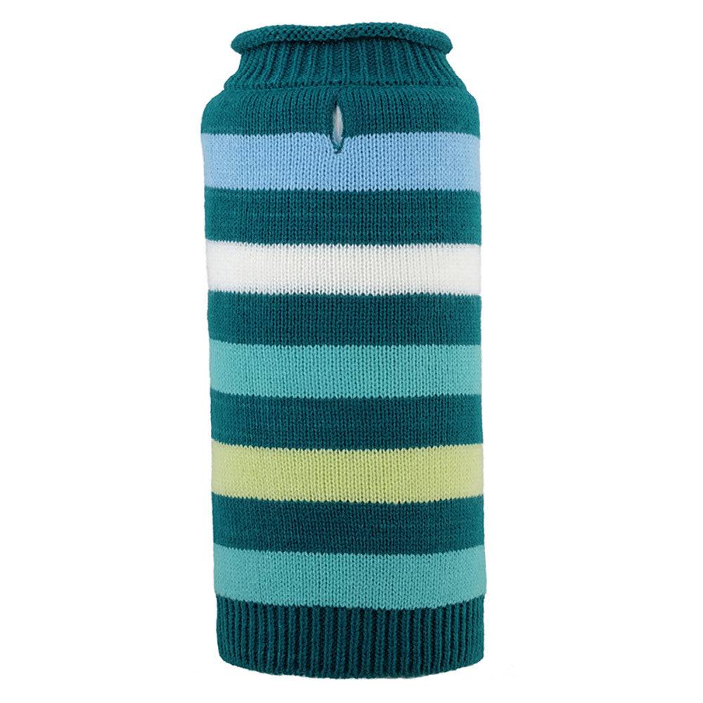 Dapper Stripe Teal Roll Neck Sweater Default Title