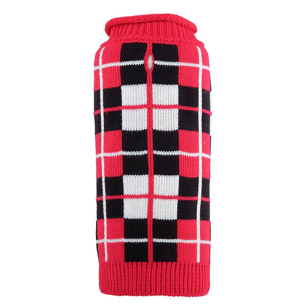 Oxford Plaid Red Roll Neck Sweater Default Title