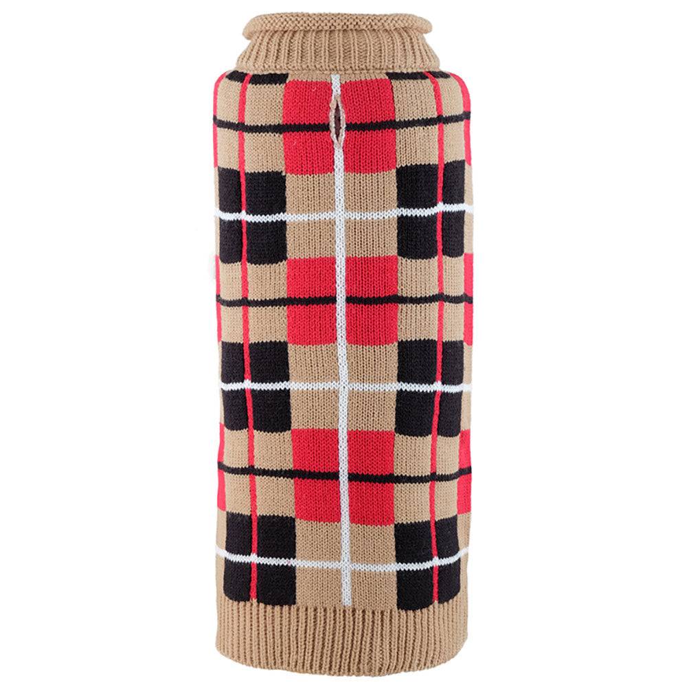 Oxford Plaid Tan Roll Neck Sweater Default Title