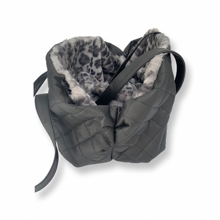 Soft Bed Bag - Black with Grey Leopard