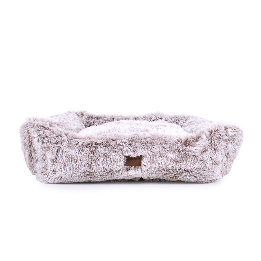 Teddy Bear Faux Fur Kuddler Dog Bed - Brown