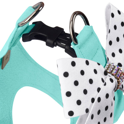 Polka Dot Nouveau Bow with Aurora Borealis Giltmore Step In Harness