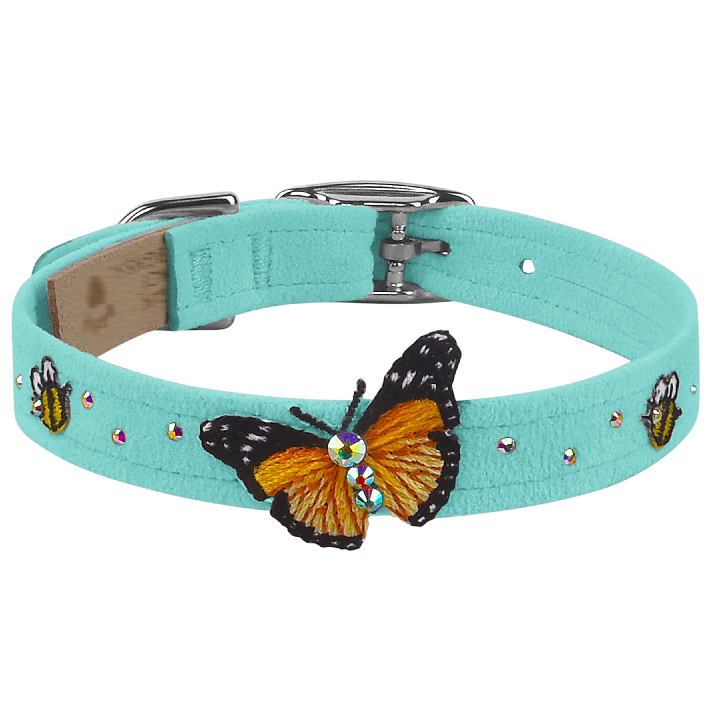 Embroidered Butterfly & Bees Collar Tiffi Blue